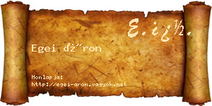 Egei Áron névjegykártya