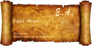 Egei Áron névjegykártya
